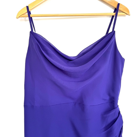 NWT JJs House Purple A-line Cowlneck Floor-length Formal Dress w Slit Size 14 - Picture 6 of 12